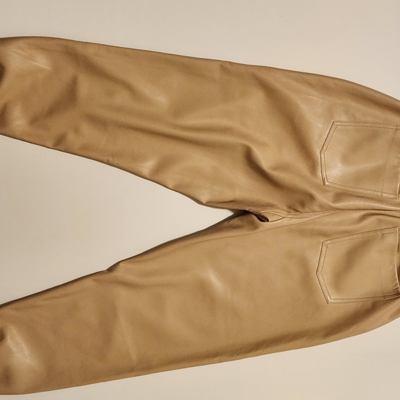 Vintage Havana Faux Soft Leather Elastic Waist Jogger  Medium Camel - Picture 2 of 11